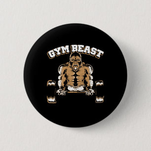 Badge Rond 5 Cm Bête de gym Gorilla musculation bodybuilding Worko