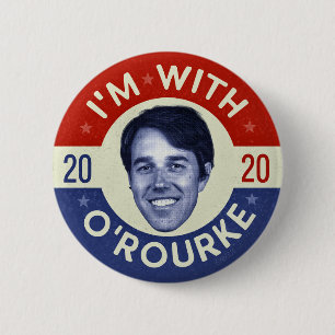 Badge Rond 5 Cm Beto O'Rourke Président 2020 Démocrate Photo Retro