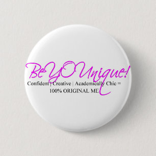 Badge Rond 5 Cm beyounique-signature-rose et noir