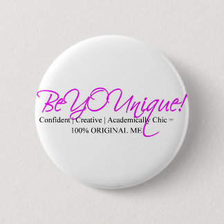 Badge Rond 5 Cm beyounique-signature-rose et noir