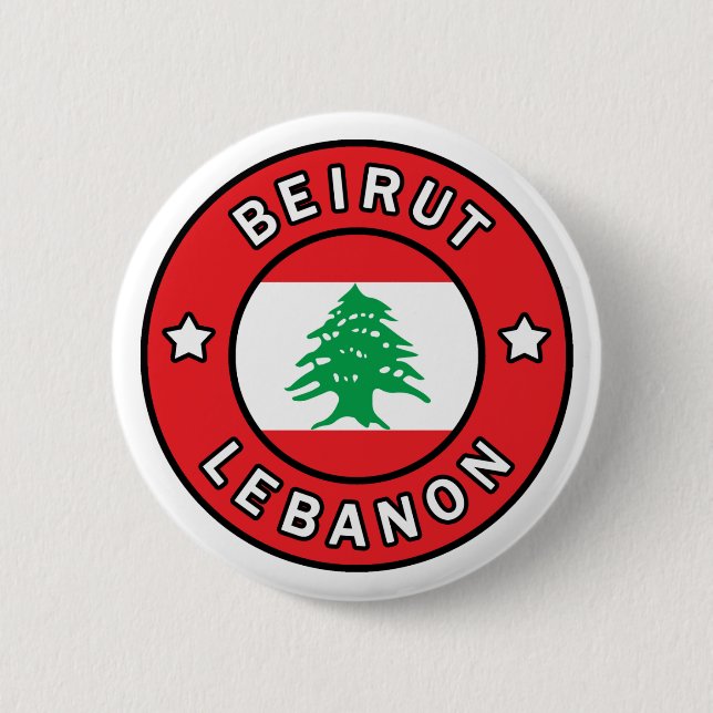 Badge Rond 5 Cm Beyrouth Liban (Devant)