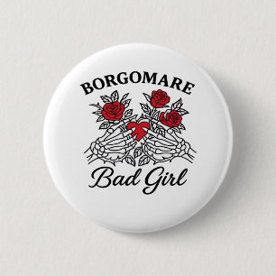 Badge Rond 5 Cm Bgm Bad Girl II Classic - Squelette Mains de coeur