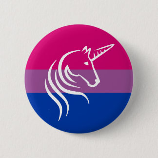 Badge Rond 5 Cm Bi+ Bouton de graphique de licorne de drapeau de