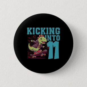 Badge Rond 5 Cm Bi de skateur de 11 ans faisant du skateboard T-re