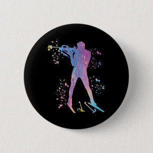 Badge Rond 5 Cm Biathlète Biathlon de ski nordique 3