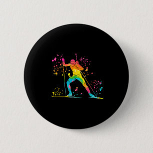 Badge Rond 5 Cm Biathlète ski nordique biathlon