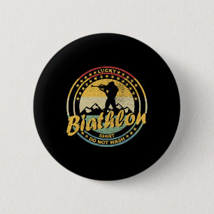 Badge Rond 5 Cm Biathlon Biathlet Ski Sports d'hiver