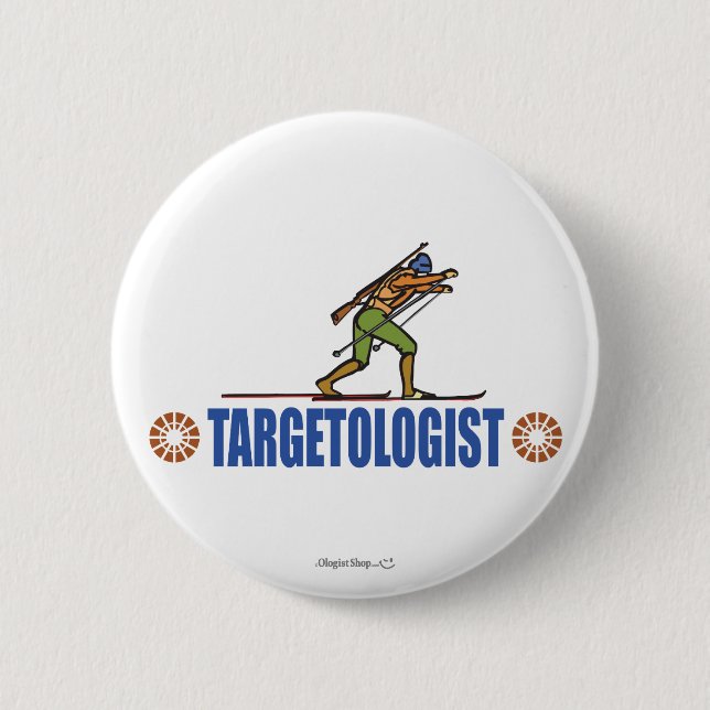 Badge Rond 5 Cm Biathlon de ski de neige (Devant)