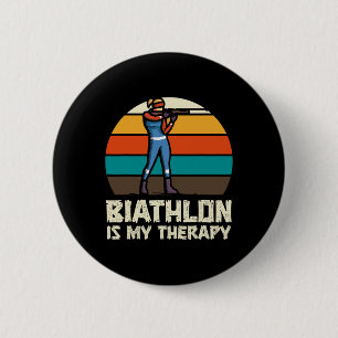 Badge Rond 5 Cm Biathlon Drôle Ski d'hiver Amateurs de ski