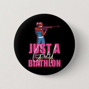 Badge Rond 5 Cm Biathlon Drôle Ski d'hiver Amateurs de ski 8