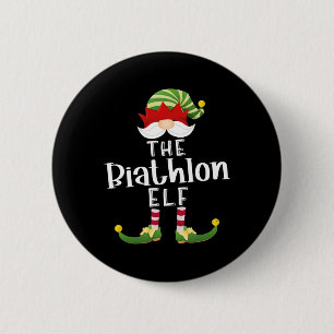 Badge Rond 5 Cm Biathlon Elf Group Noël Funny Pajama Party
