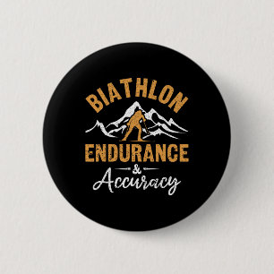 Badge Rond 5 Cm Biathlon Endurance Précision Biathlète Ski Shoot