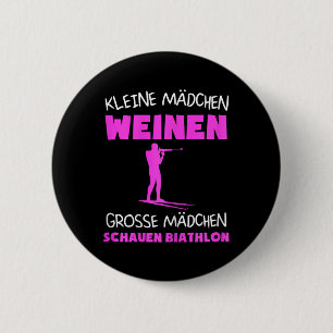 Badge Rond 5 Cm Biathlon féminin Ski Biathlet Sports d'hiver Cadea