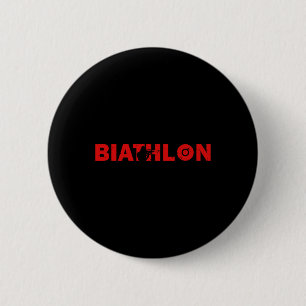 Badge Rond 5 Cm Biathlon Funny Biathlète tir Cible Ski Sp