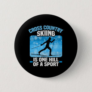 Badge Rond 5 Cm Biathlon Ski De Fond Est Une Colline D'Un Spo