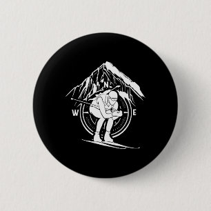Badge Rond 5 Cm Biathlon Ski Sports d'hiver Ski Athlète Biathlet