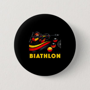 Badge Rond 5 Cm Biathlon sports d'hiver ski de fond