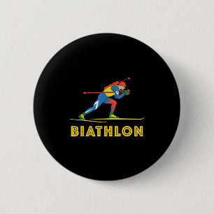 Badge Rond 5 Cm Biathlon sports d'hiver ski de fond