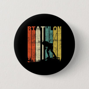 Badge Rond 5 Cm Biathlon vintage Retro Biathlète 1
