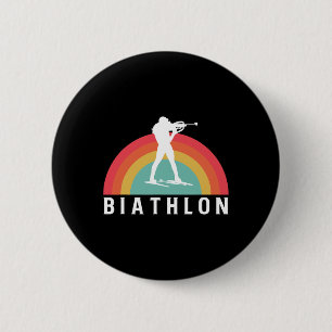 Badge Rond 5 Cm Biathlon Vintage Retro Ski tir Biathlète
