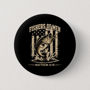 Badge Rond 5 Cm Bible chrétien B Verset de pêche Pêcheurs d'hommes