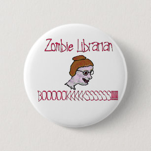 Badge Rond 5 Cm Bibliothécaire de zombi