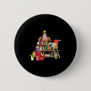 Badge Rond 5 Cm Bibliothécaire et amateur de livres Noël Bibliothè