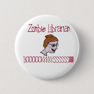 Badge Rond 5 Cm Bibliothécaire zombie