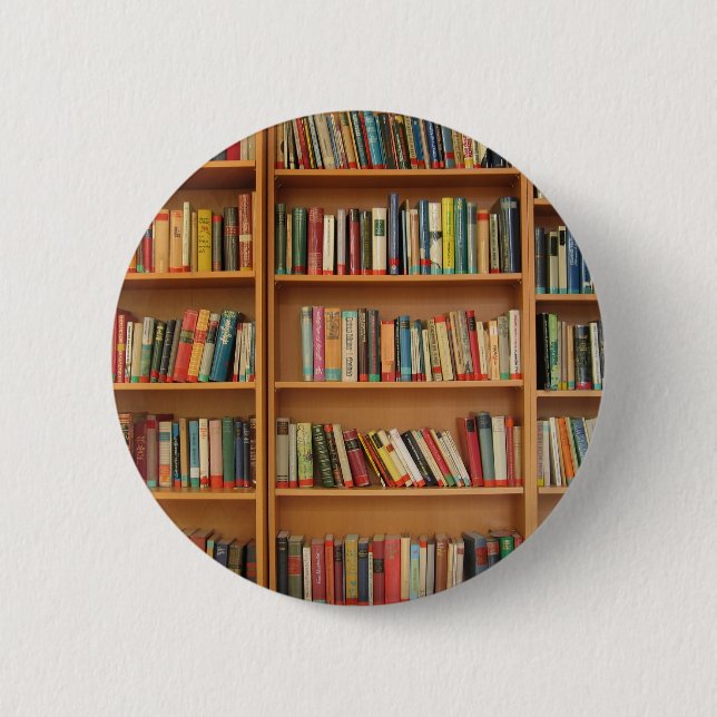 Badge Rond 5 Cm Bibliothèque arrière-plan (Devant)
