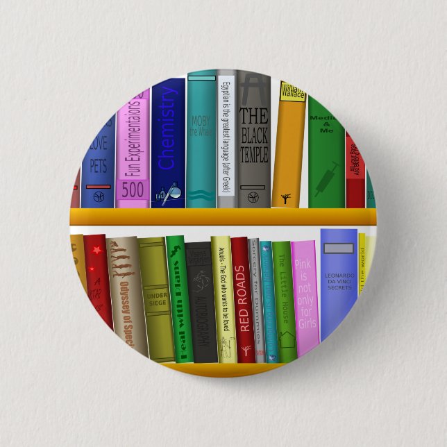 Badge Rond 5 Cm bibliothèque bibliothèque bibliothèque lecture (Devant)
