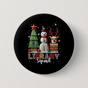 Badge Rond 5 Cm Bibliothèque de Noël Livres Noël Arbre de Noël Sno