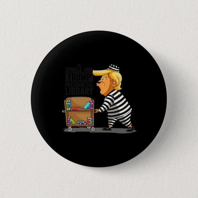 Badge Rond 5 Cm Bibliothèque Drôle Gris Clic Fit  (Devant)
