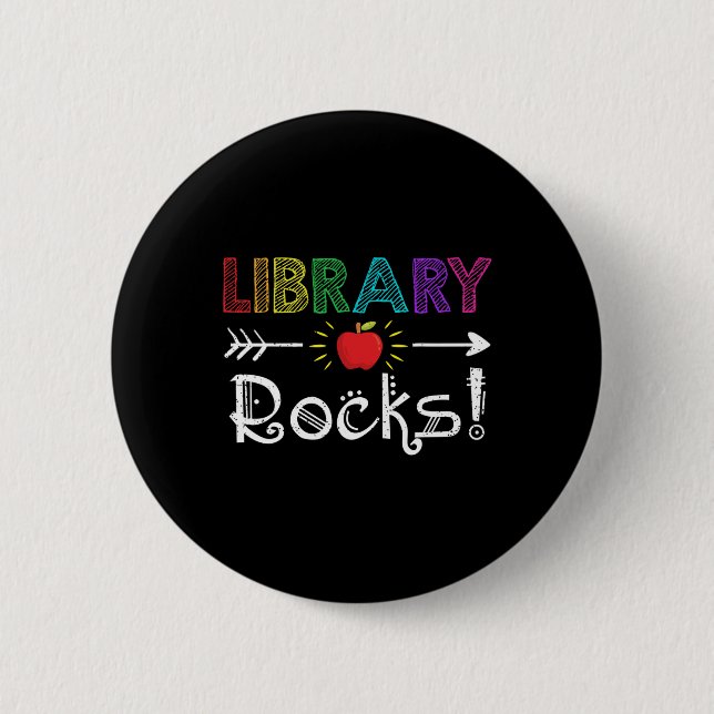 Badge Rond 5 Cm Bibliothèque Rocks Professeur Étudiant S'Amuser Re (Devant)