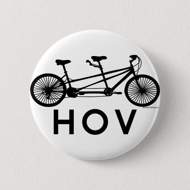 Badge Rond 5 Cm Bicyclette de tandem de HOV (Devant)