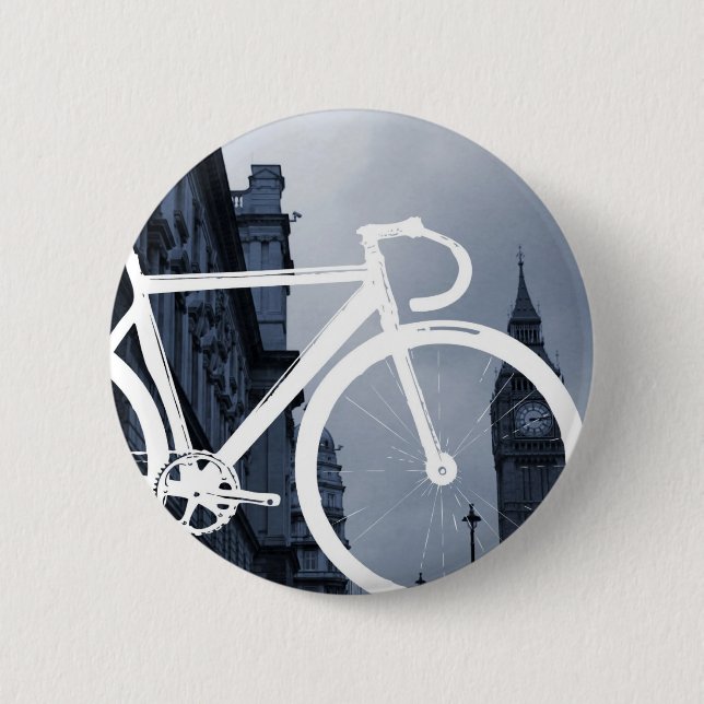 Badge Rond 5 Cm Bicyclette de voie de Londres (Devant)