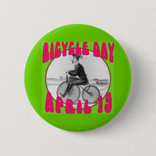 Badge Rond 5 Cm BICYCLETTE JOUR 19 avril