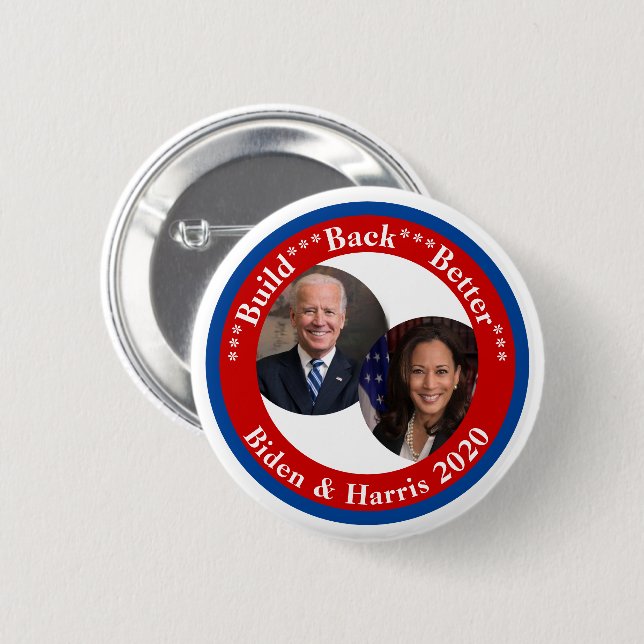 Badge Rond 5 Cm Biden et Harris - Construisez mieux 2020 (Devant & derrière)