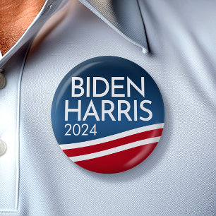 Badge Rond 5 Cm Biden Harris 2024 - Bouton de conception d'onde mo