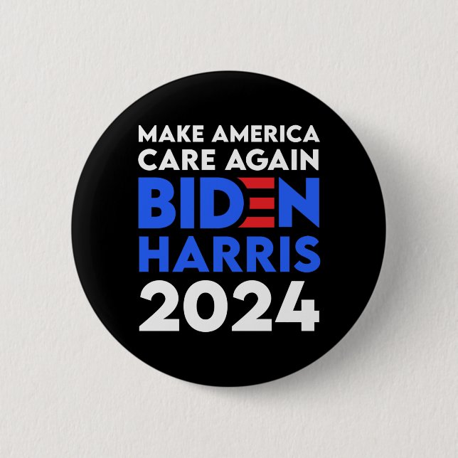 Badge Rond 5 Cm Biden / Harris - 2024 - Rendre l'Amérique à nouvea (Devant)