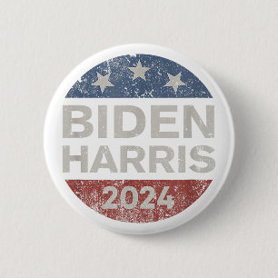 Badge Rond 5 Cm Biden Harris 2024 Rétro Vintage