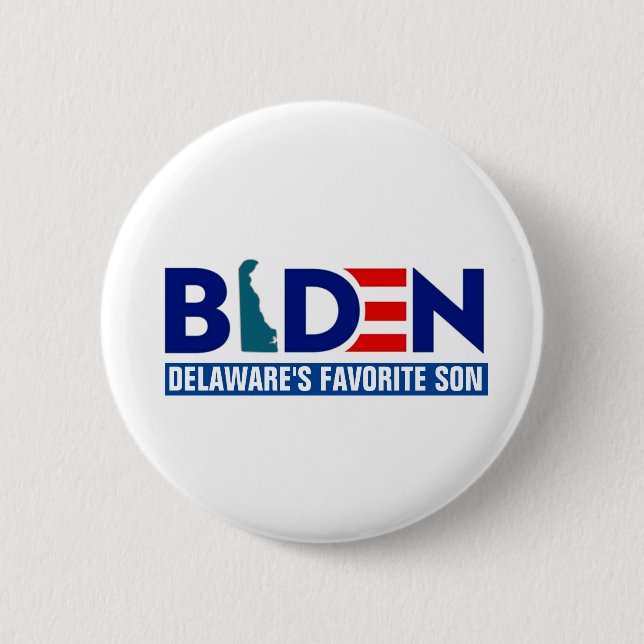 Badge Rond 5 Cm Biden : Le Fils Préféré du Delaware (Devant)