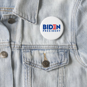 Badge Rond 5 Cm Biden pour le président Slogan bleu et rouge, ZSSG
