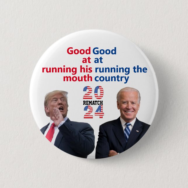 Badge Rond 5 Cm Biden Trump Rematch (Devant)