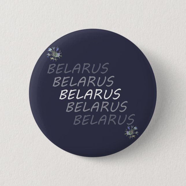 Badge Rond 5 Cm Biélorussie Fleur nationale de maïs (Devant)
