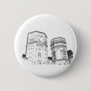 Badge Rond 5 Cm Biélorussie Tours à eau Grodno