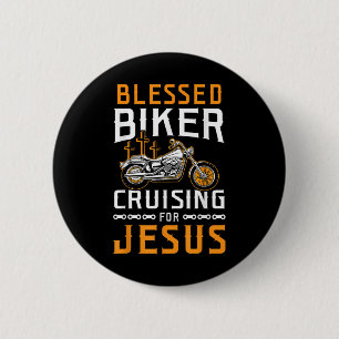Badge Rond 5 Cm Bienheureux Biker Croisière Pour Jesus Christian M