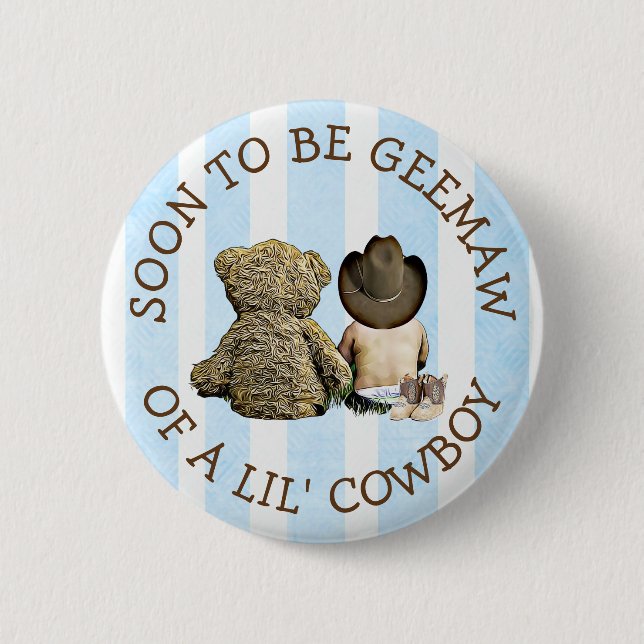 Badge Rond 5 Cm Bientôt être graissé d'un bouton Lil Cowboy (Devant)