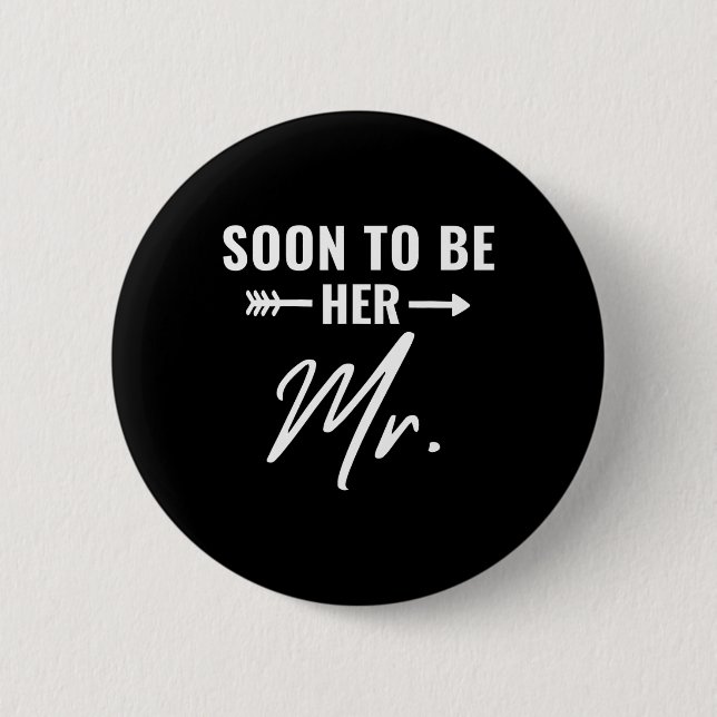 Badge Rond 5 Cm Bientôt son futur mari marié fiancé (Devant)