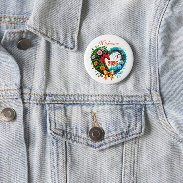 Badge Rond 5 Cm Bienvenue 2026 (En situation)