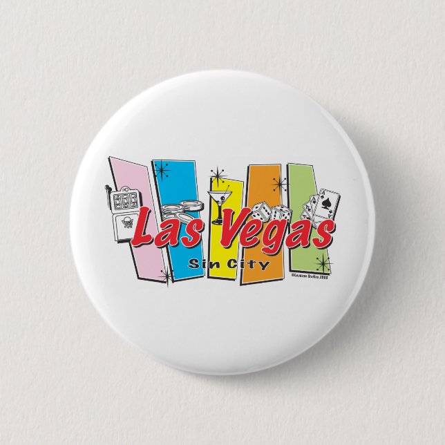 Badge Rond 5 Cm Bienvenue à Las Vegas Sin City (Devant)